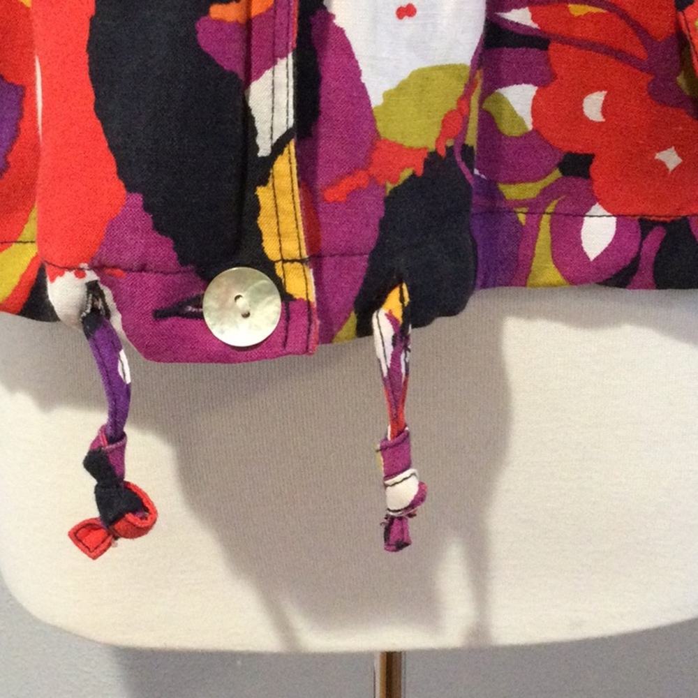 Ruby Rd. Multicolor Button Front W/Pockets Linen … - image 4